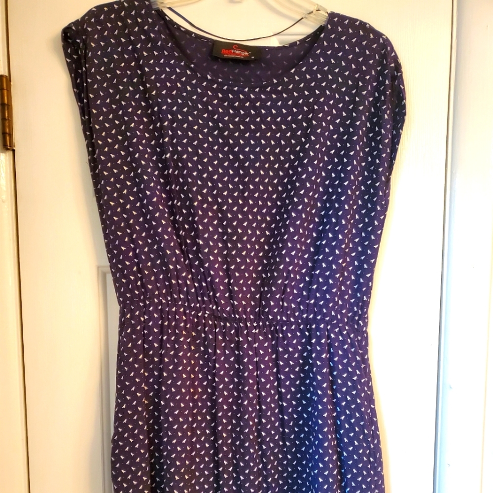 Red Hanger dress. Bird print